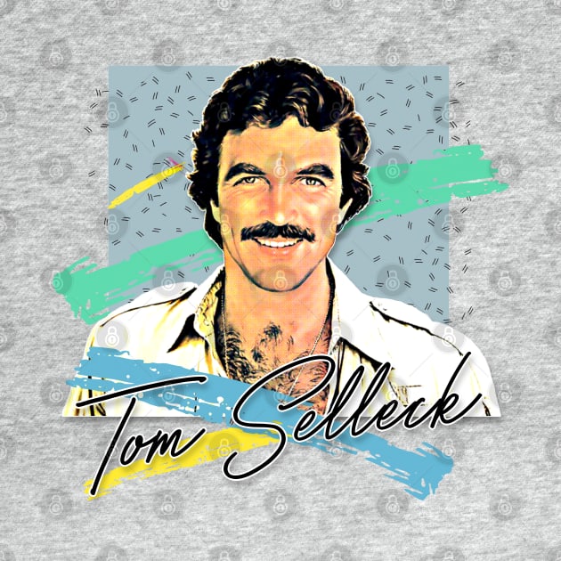 Tom Selleck 80s Aesthetic Design by DankFutura